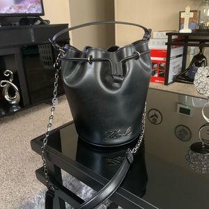 SOLD::KARL LAGERFELD SIGNATURE BUCKET BAG